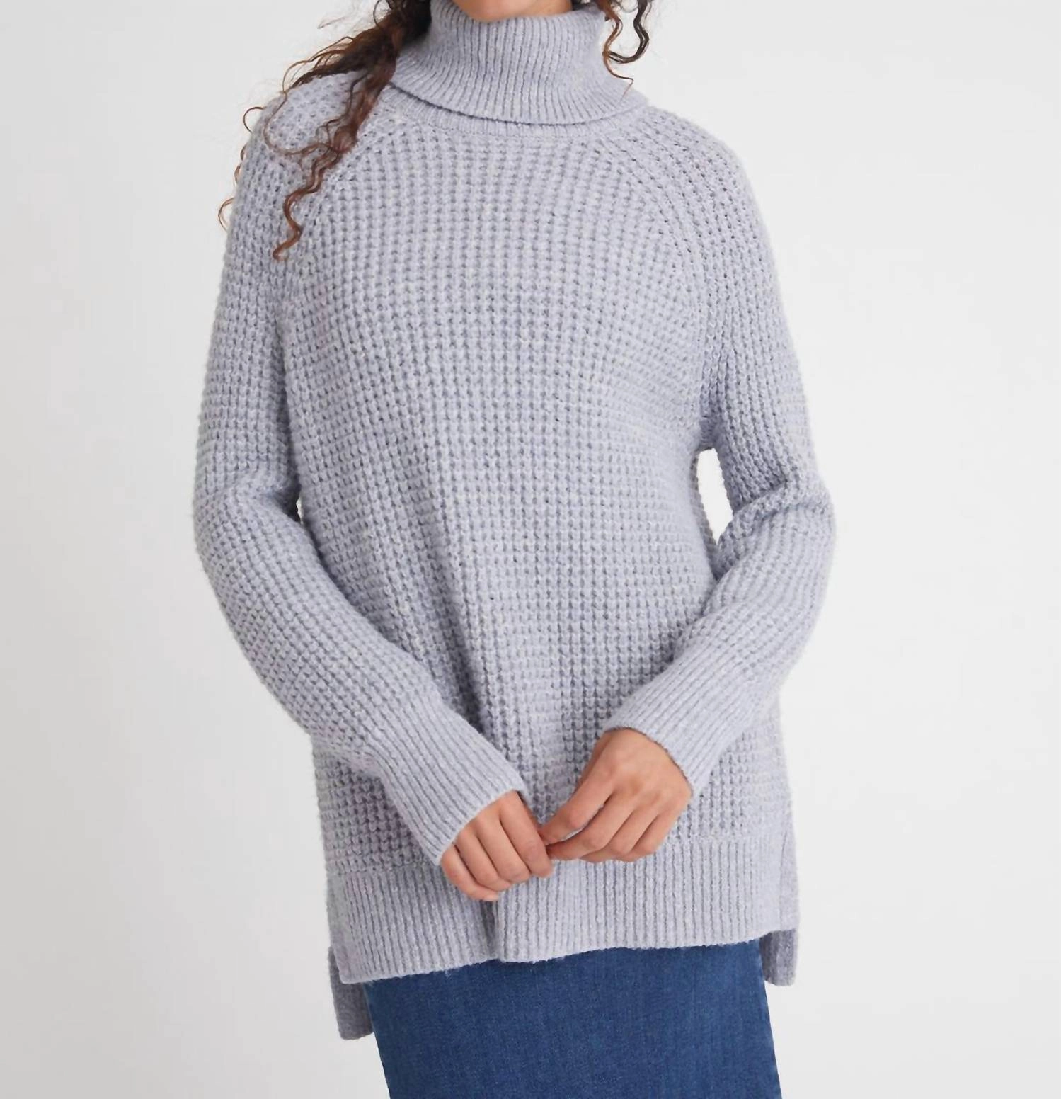 Knit Outfit hypoallergenic Stella Shaker Iceberg Turtleneck Tunic In Iceberg Blue