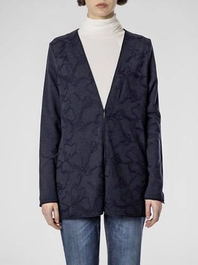 Embroidered Cardigan In Navy Fashion Essentials
