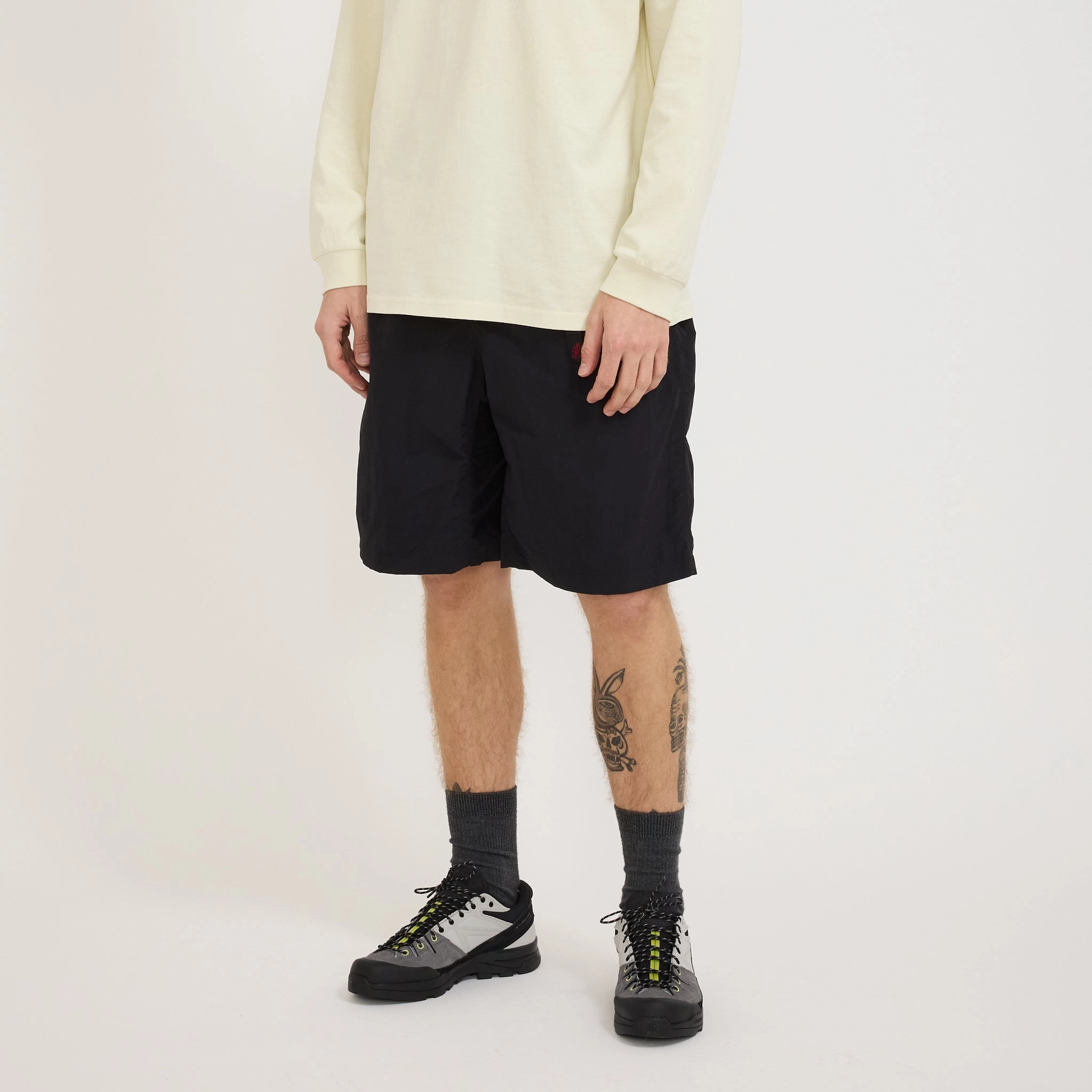 Nylon Loose Short Black spandex blend beach shorts