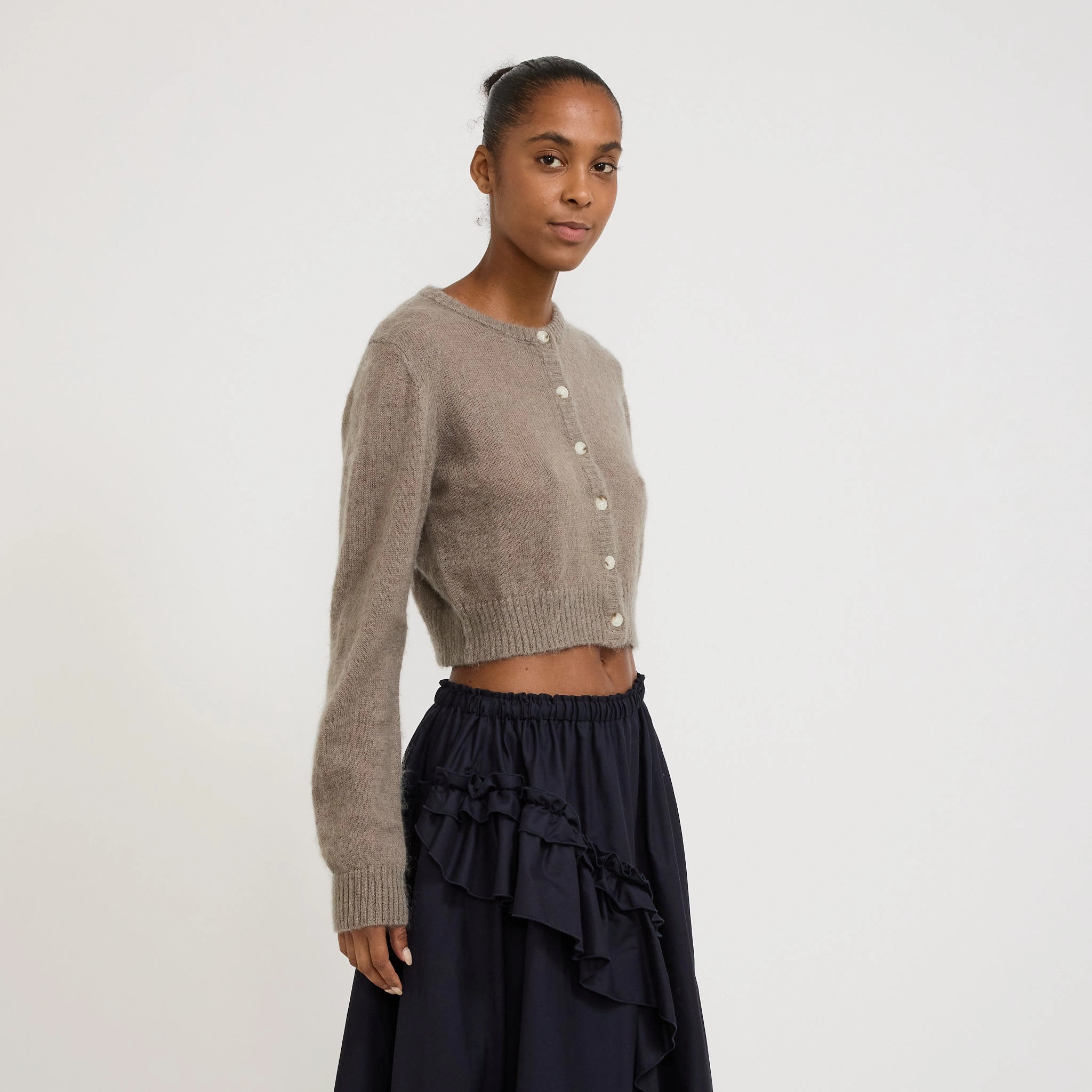 Fluffy Mohair Cardigan Mushroom Perfect Knitwear Snuggly Feel