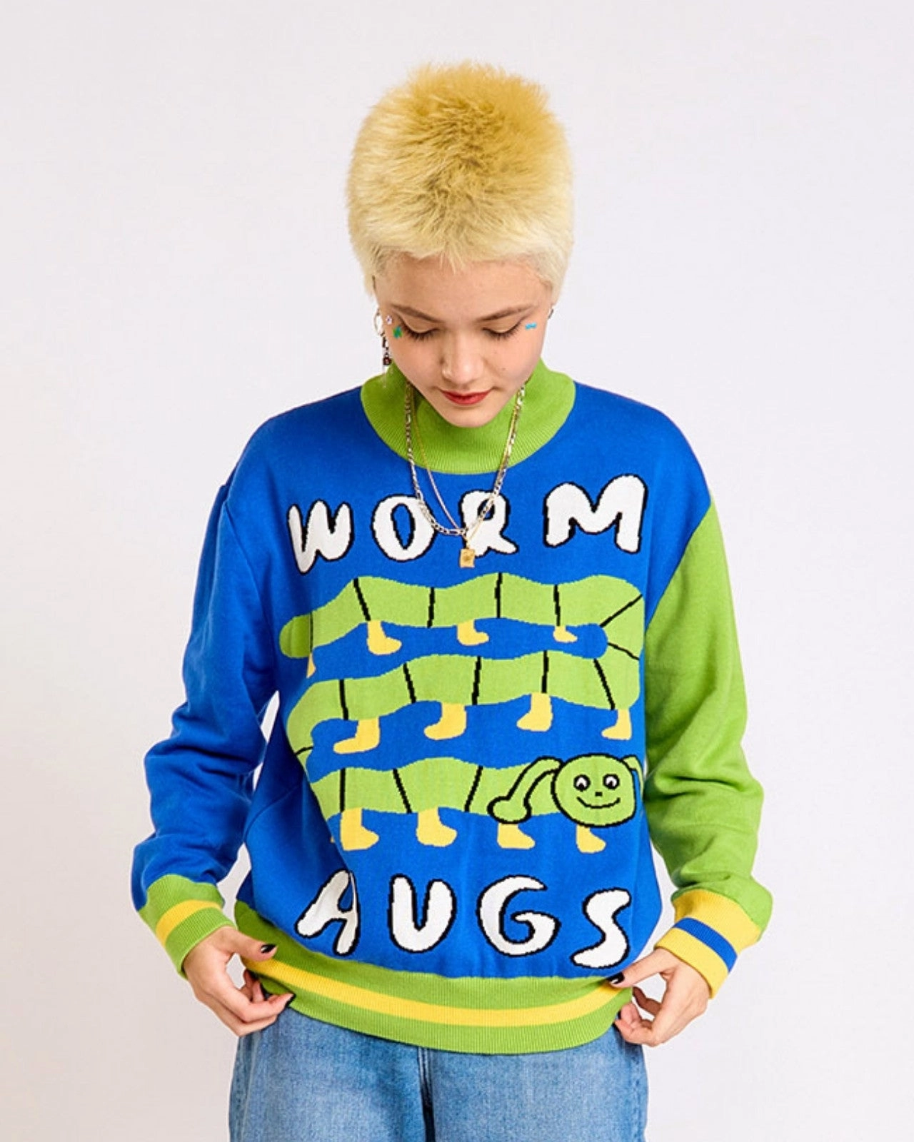 Soft Touch Resilient Stretch Fabric The Worm Hugs Sweater