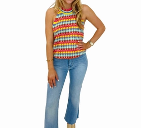 Soft Material Steph Halter Neck Sweatertop In Multicolor