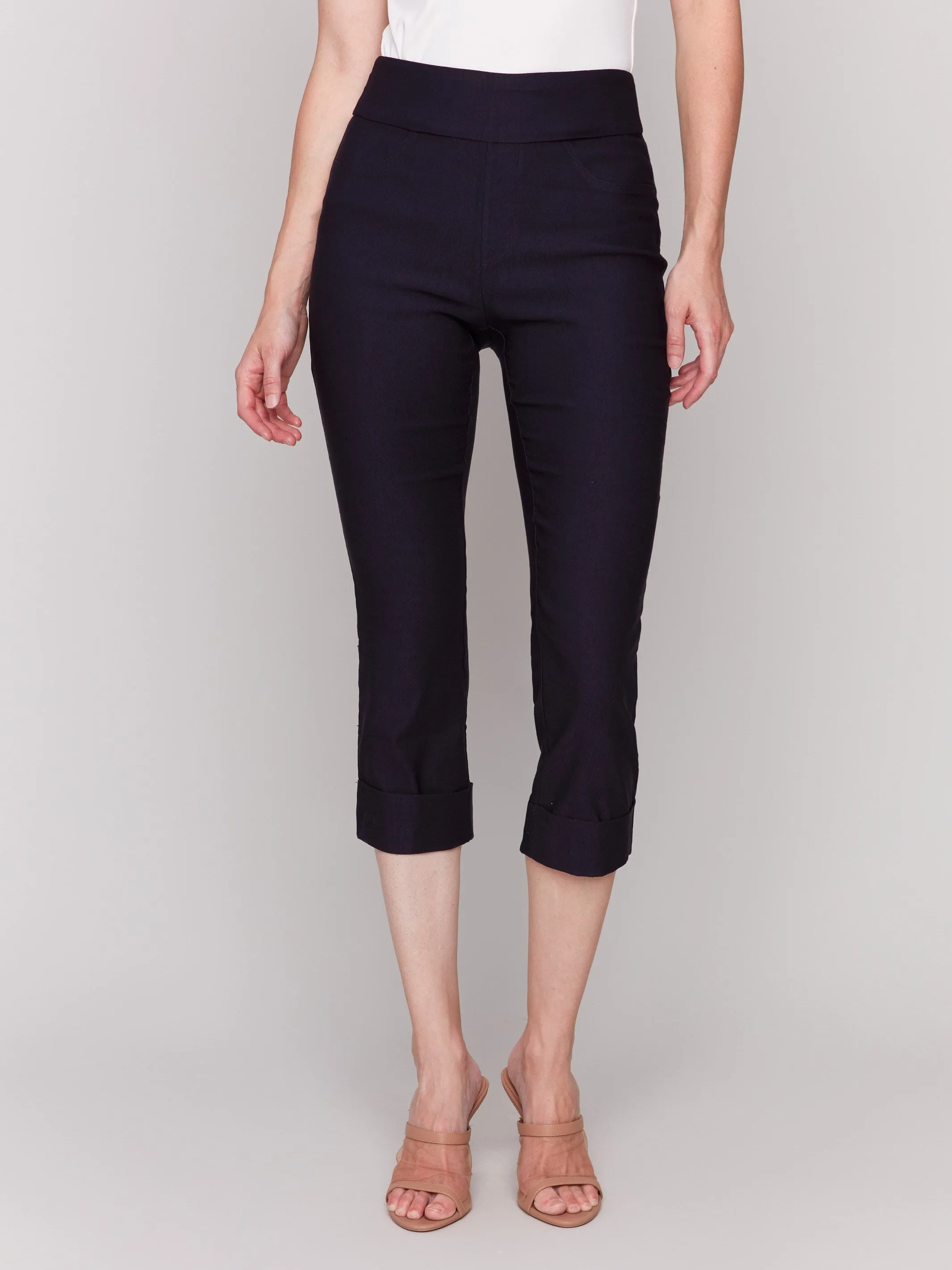 Layer Comfort Stretch Pull-On Capri Pants - Black