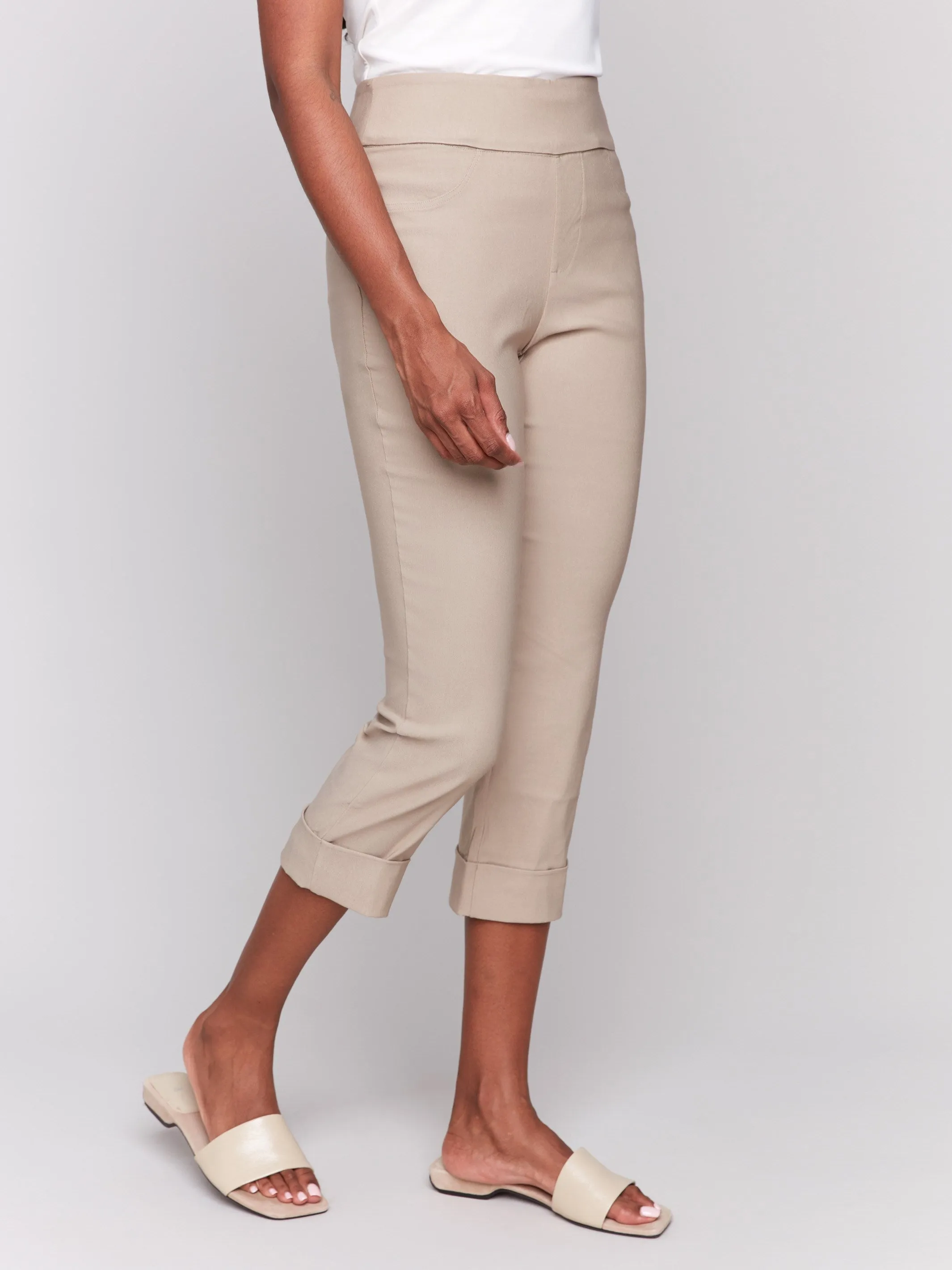 Stretch Pull-On Capri Pants - Greige Casual Must-Have