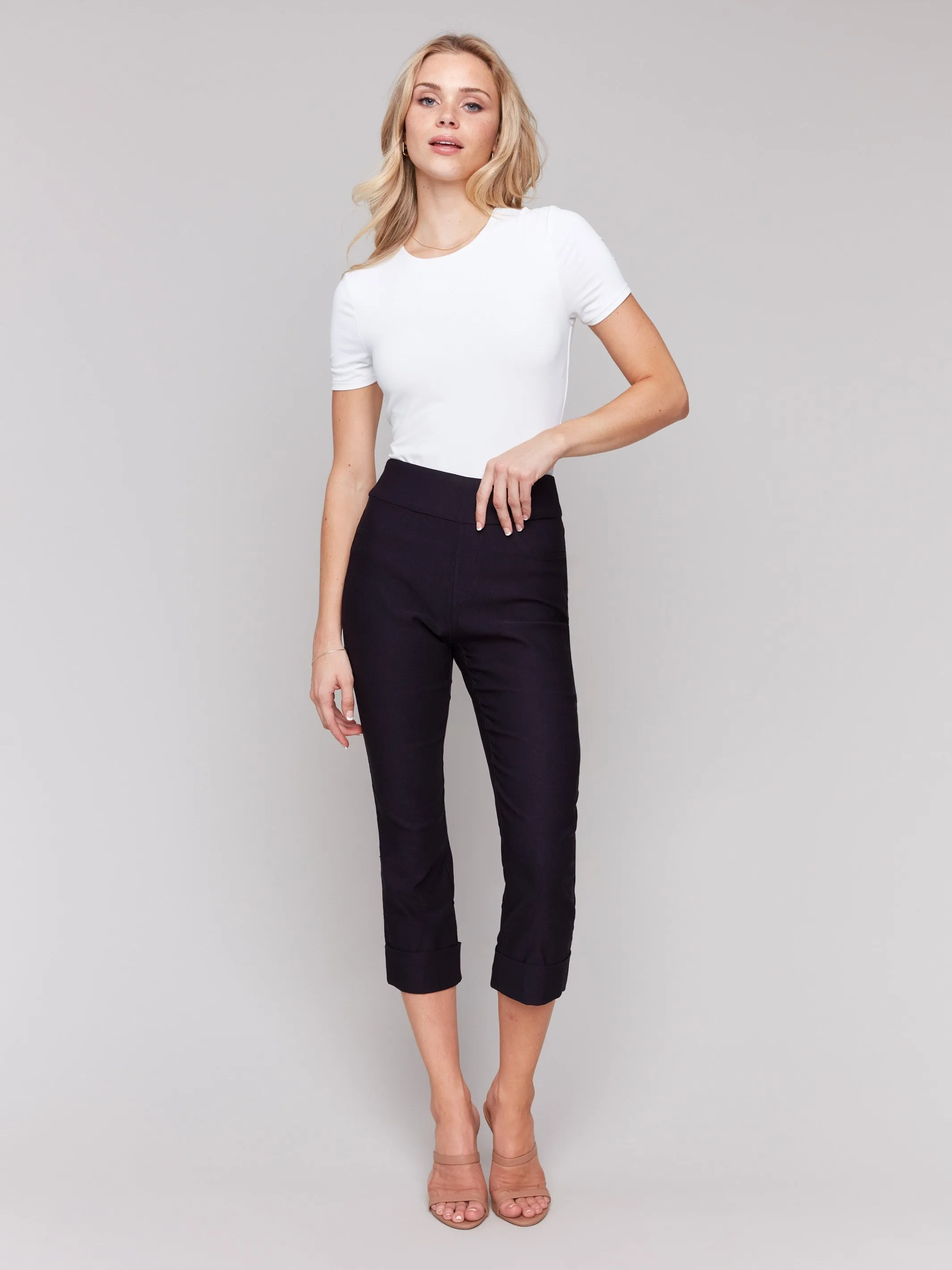 Stretch Pull-On Capri Pants - Navy Effortless Layer