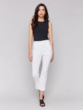 Stretch Pull-On Capri Pants - White Temperature Regulating Sleek Comfort