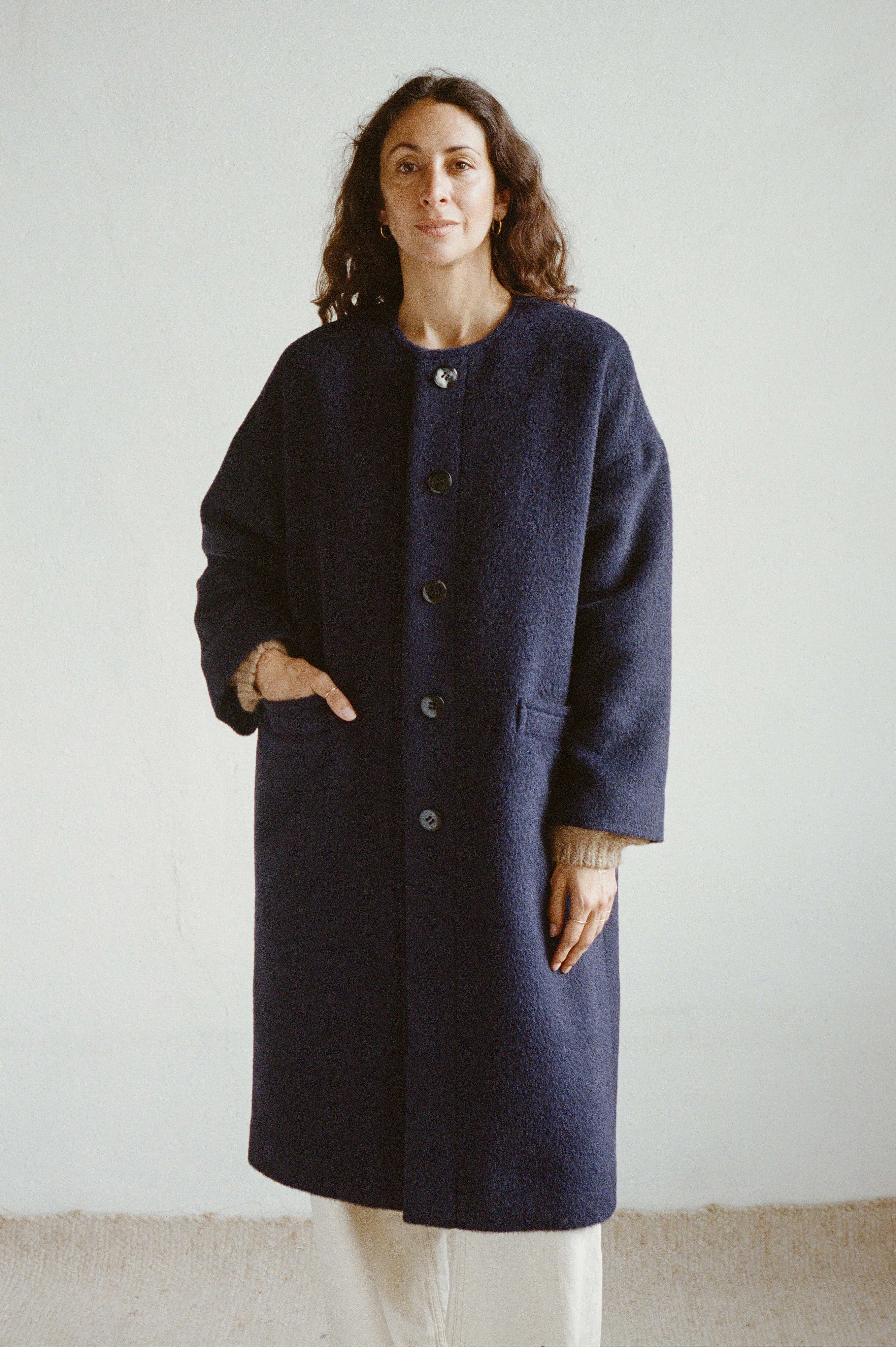 Winter Coat Lava Navy Blue Hypoallergenic fabric