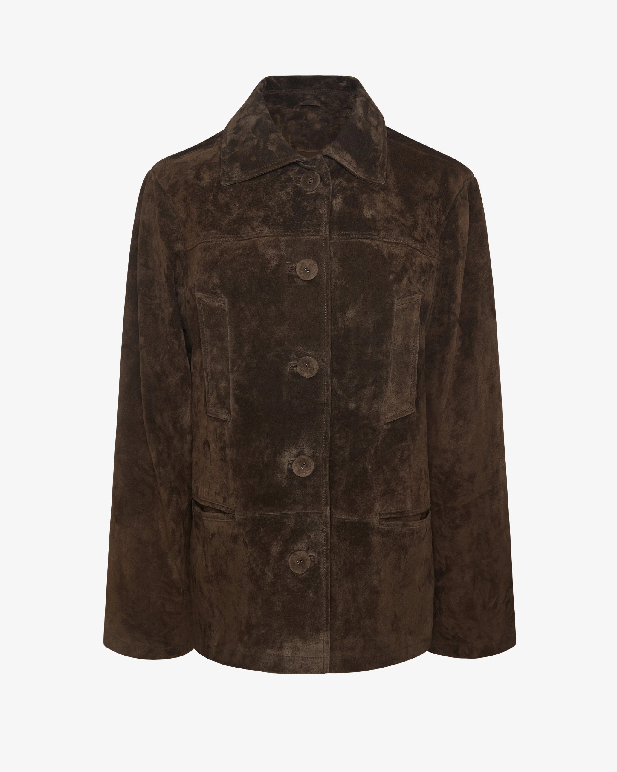 Convertible Cuff System Premium Suede Button Front Jacket
