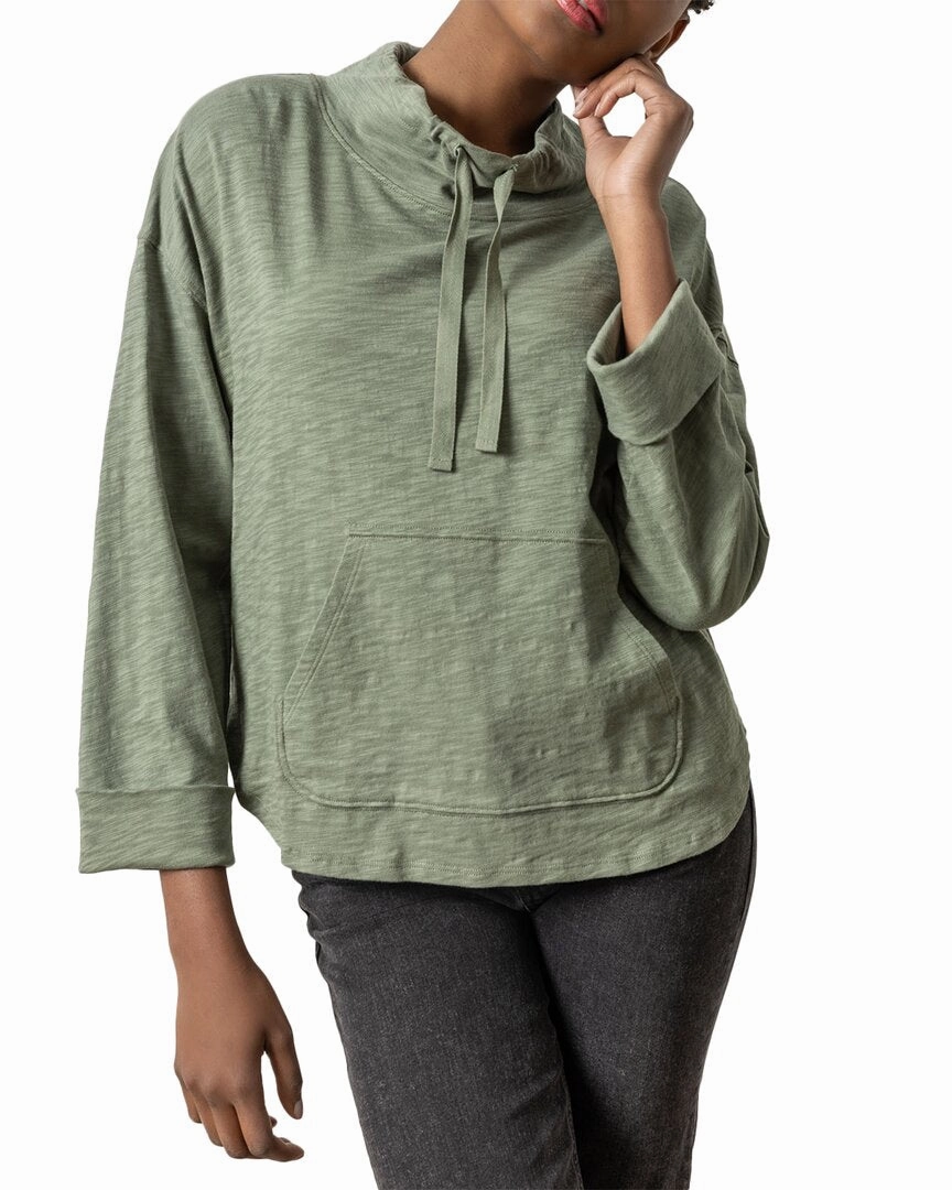 Lilla P Drawstring Neck Pullover Adjustable drawstring Zero Waste Production