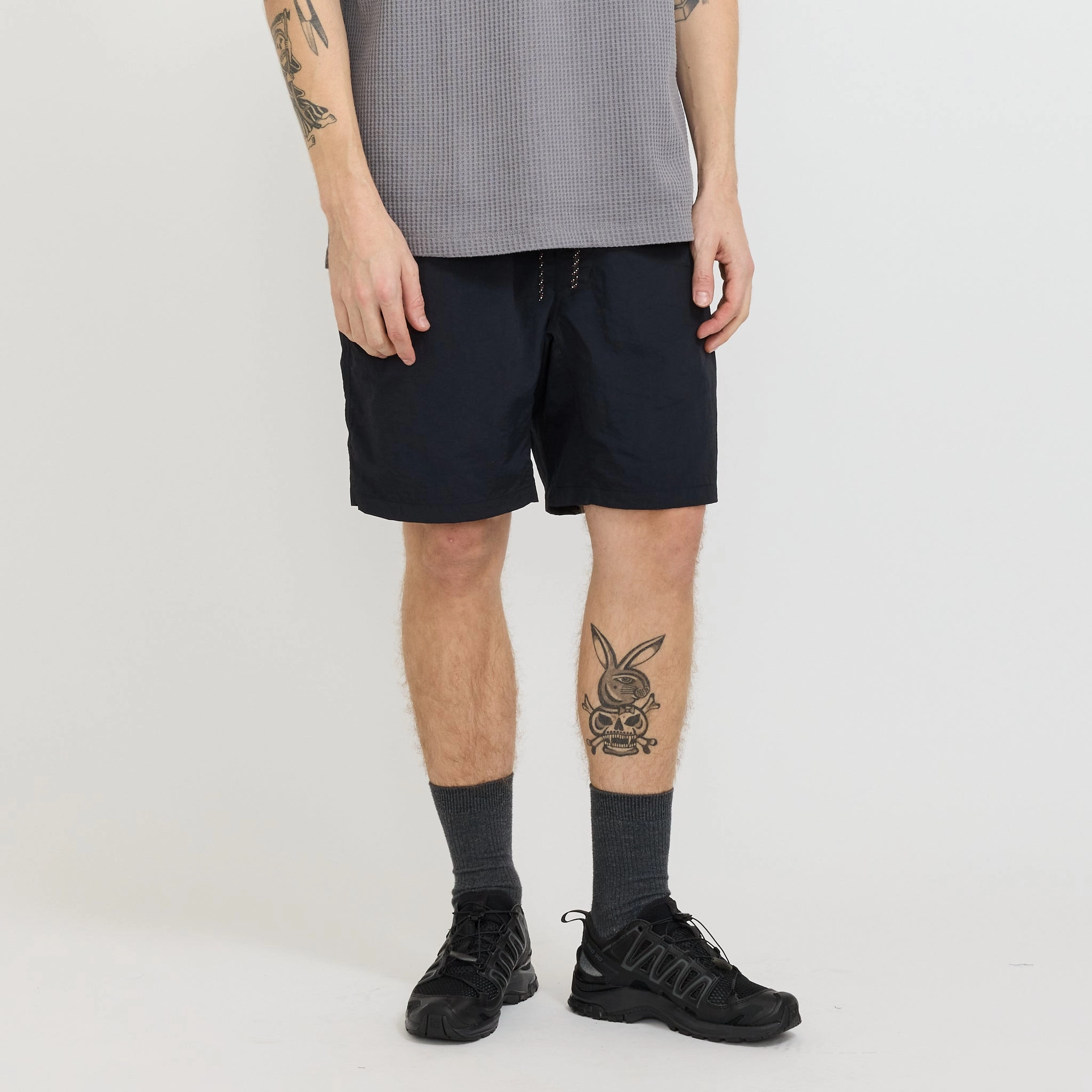 low - rise BreathableWebbing Nylon Tusser Easy Shorts Black