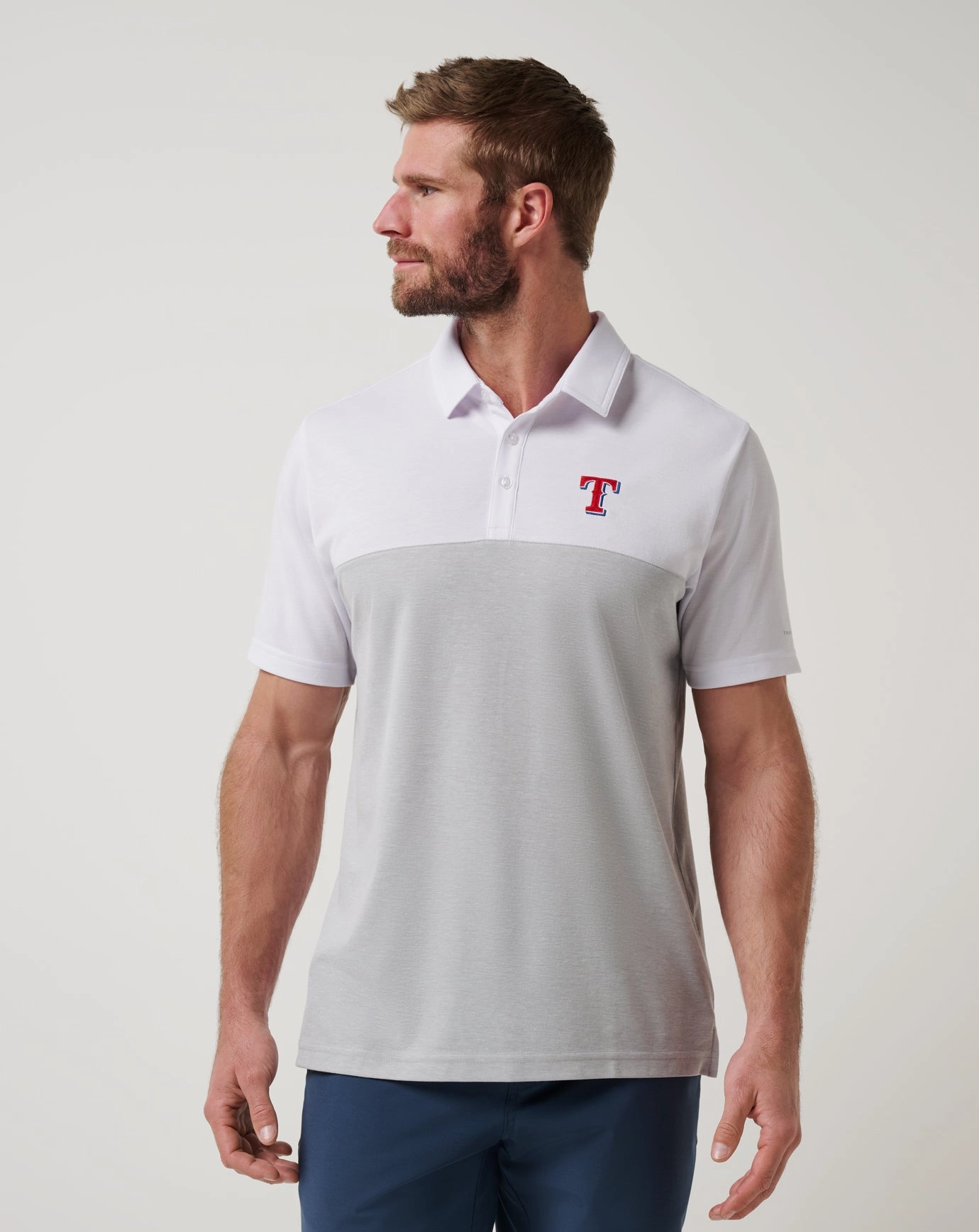 Texas Rangers Home Run Leader Polo Layered Hem Reinforcement Functional Top