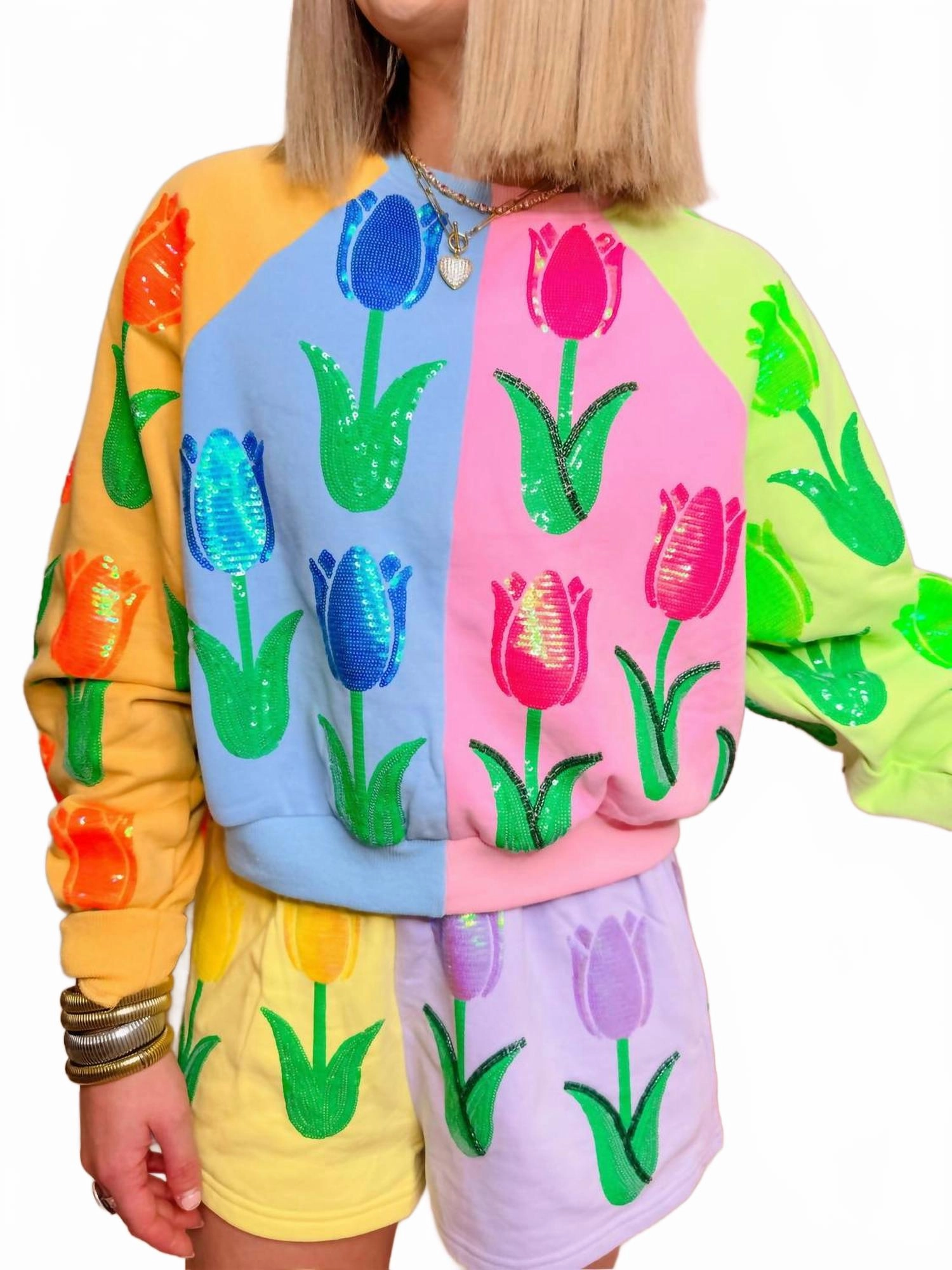 Port Pocket Design Neon Tulip Short In Multi