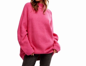 Sunbeam Sweater In Hot Pink Cozy Knit Comfy chic
