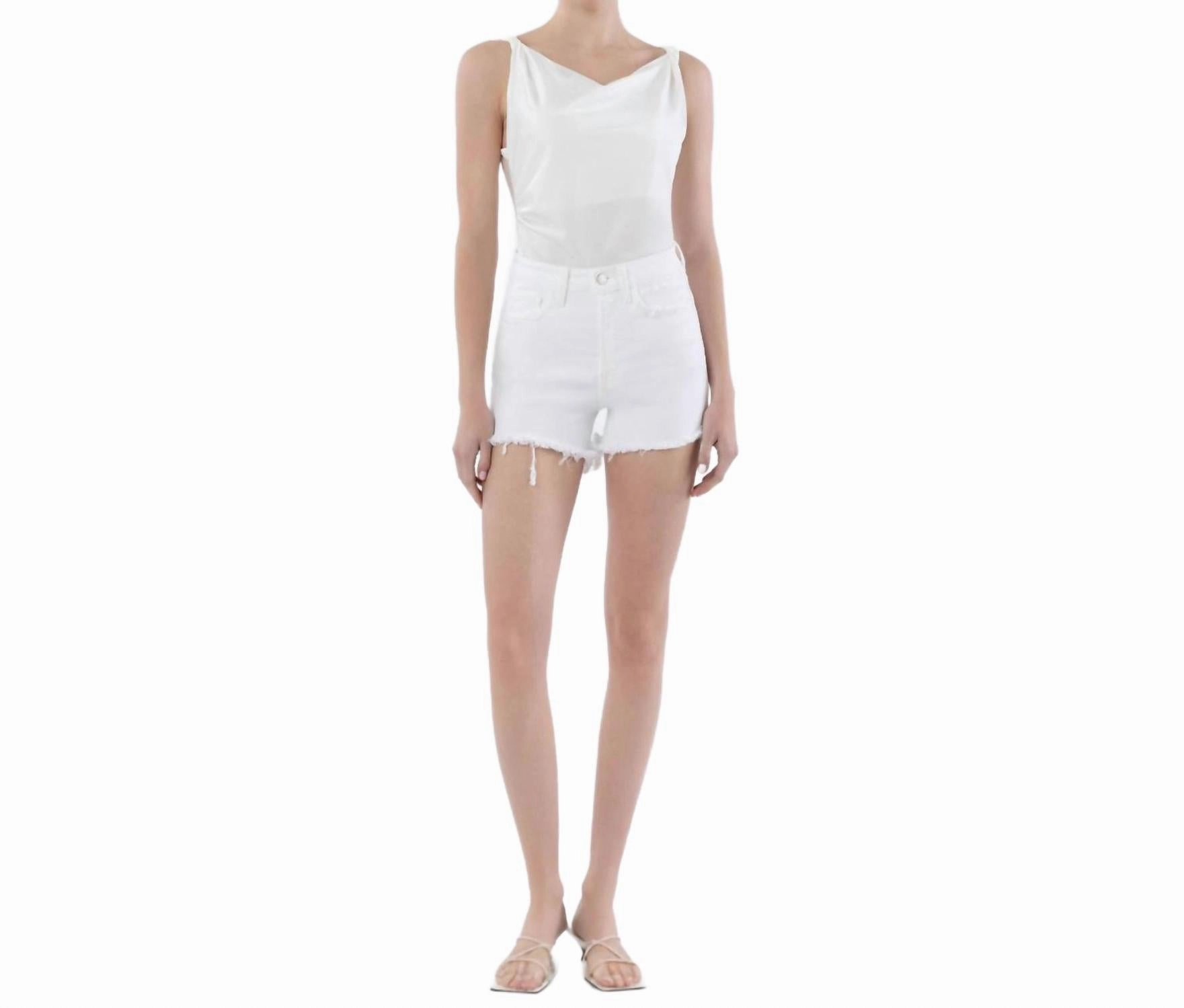 Super High Rise A-Line Shorts In Optic White Functional Fit Comfort Cushion