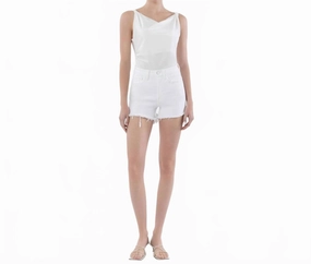 Super High Rise A-Line Shorts In Optic White Functional Fit Comfort Cushion