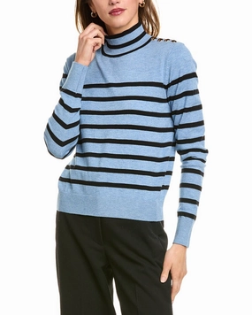 T Tahari Mock Neck Sweater Textured Knit Light and Cozy
