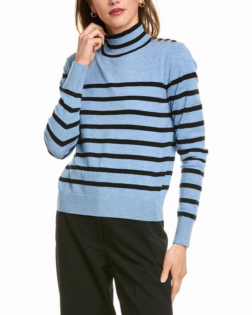 T Tahari Mock Neck Sweater Textured Knit Light and Cozy