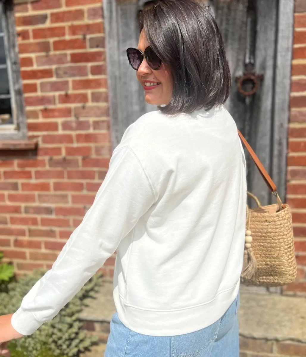 LaserCut Edges Cotton Paradiso Hotel Sweatshirt