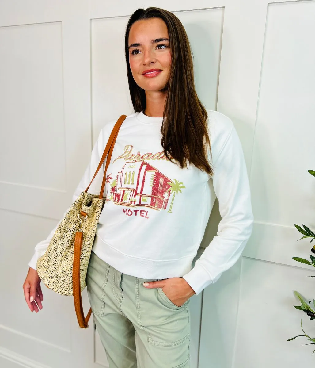 Cotton Paradiso Hotel Sweatshirt Breathable mesh lining Airflow Mesh Panel