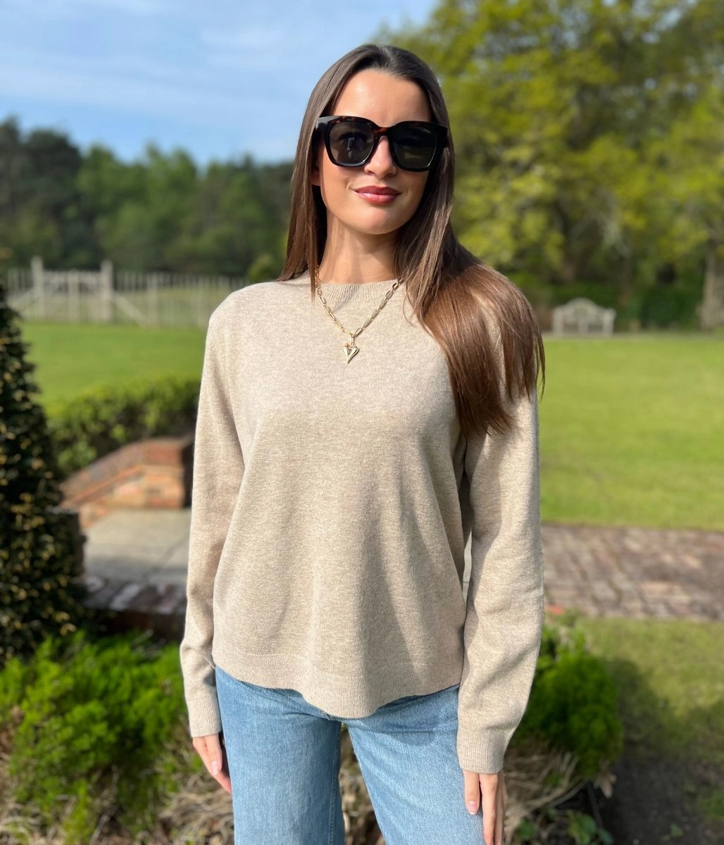 Taupe Recycled Blend Jumper Breathable mesh lining