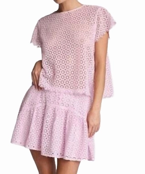 Teegan Skirt In Lavender Laser cut