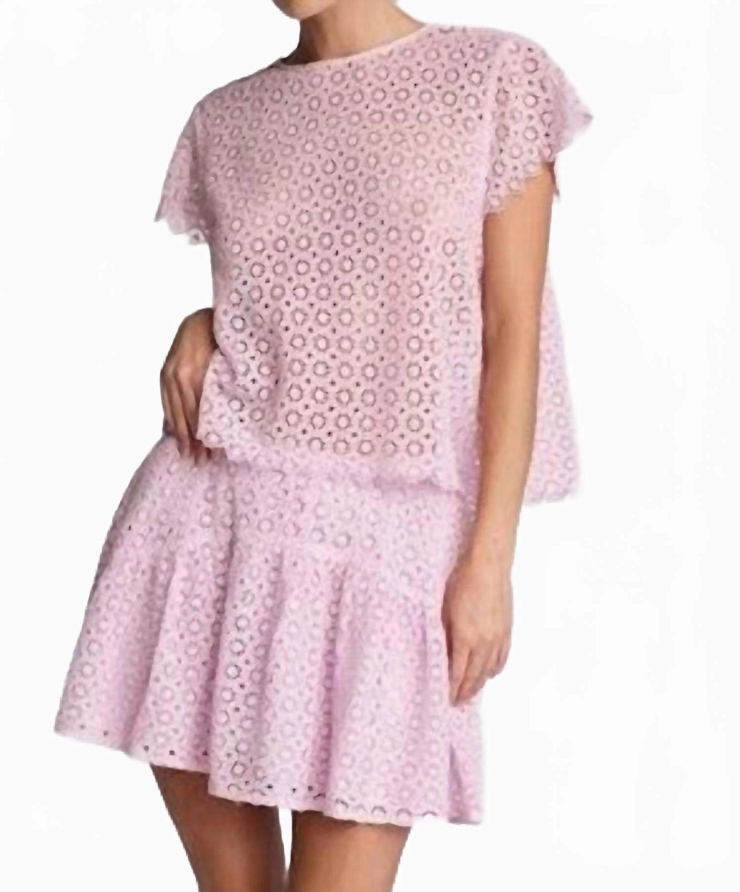 Teegan Skirt In Lavender Laser cut