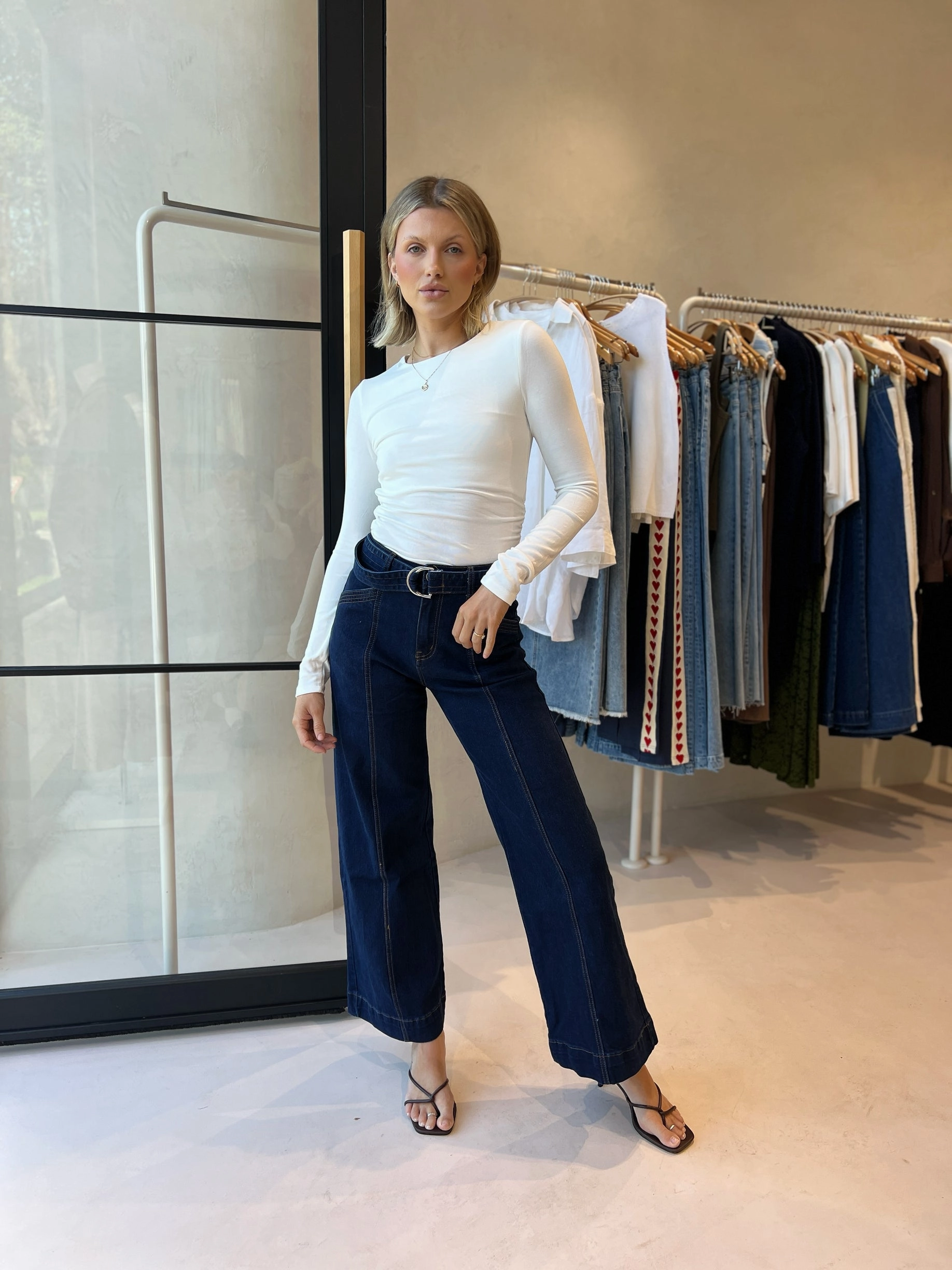 THE KYLIE LONG SLEEVE TOP - WHITE Ultraviolet Protection