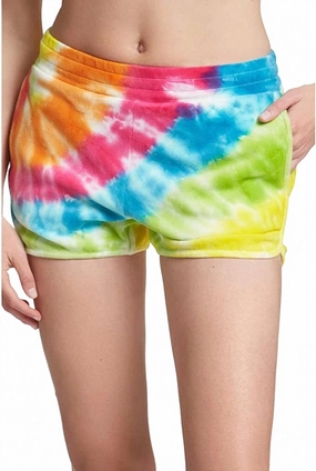 Tie Dye Velour Short In Spiral Combo Casual Shorts corduroy shorts