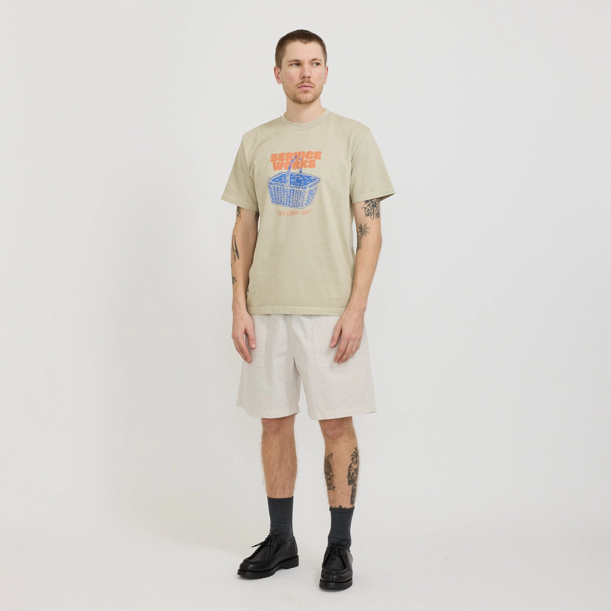 Trendy Comfort plus-size choice Poplin Chef Shorts Salt