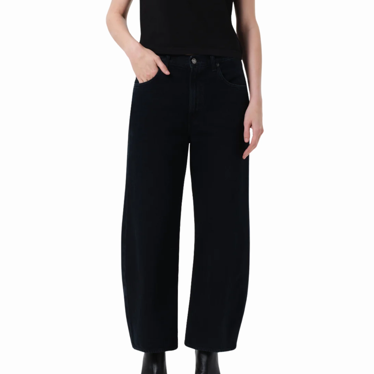 Low Curve Jean Crop Crushed Fit For Daily Resilient material