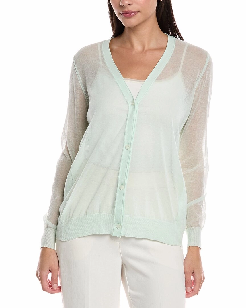 Snuggle Comfort Compression Fit Technology Lafayette 148 New York V-Neck Button Front Wool-Blend Cardigan