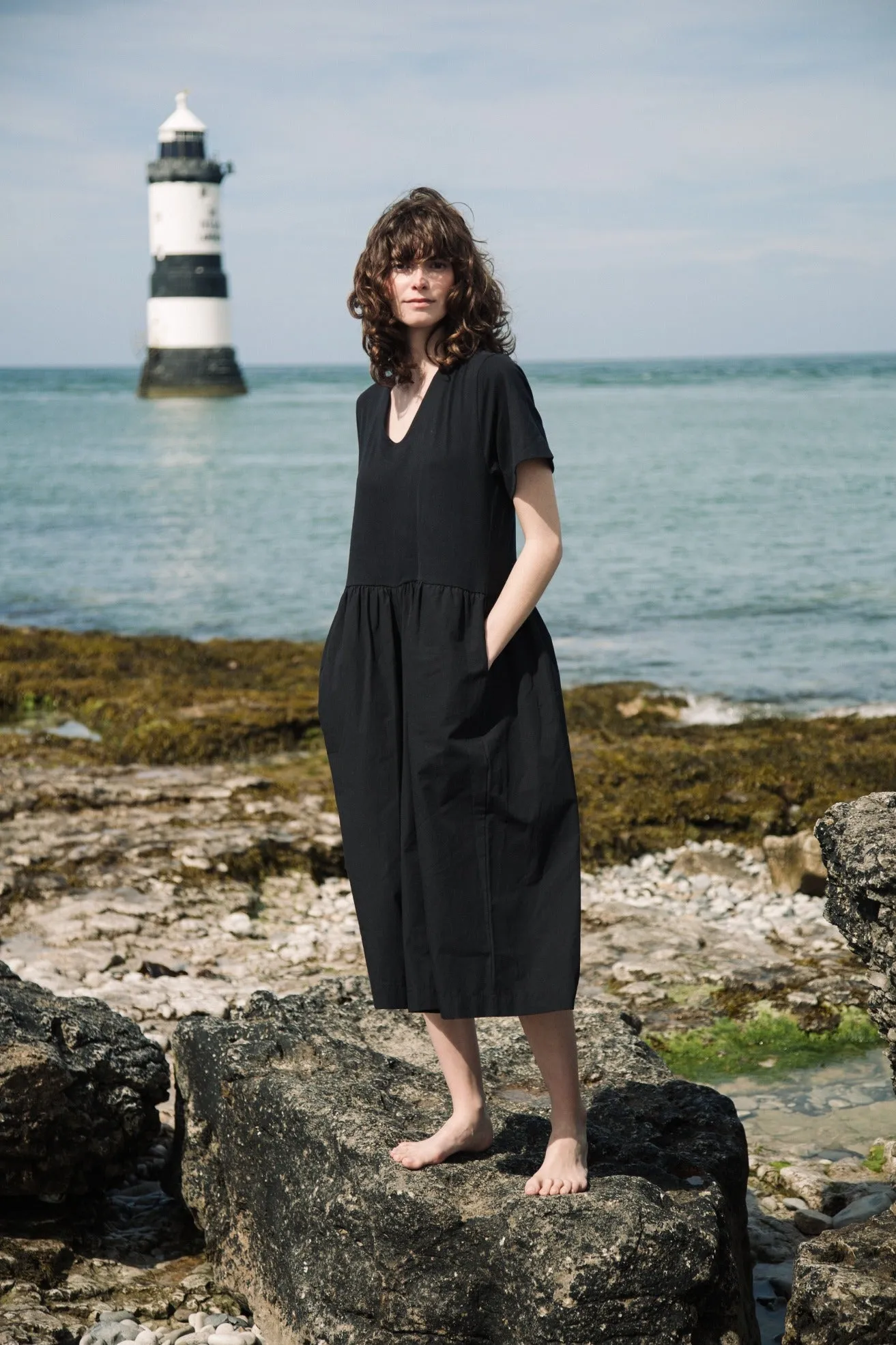 Secure Cuff Design Zarya Organic Cotton Jumpsuit in Black