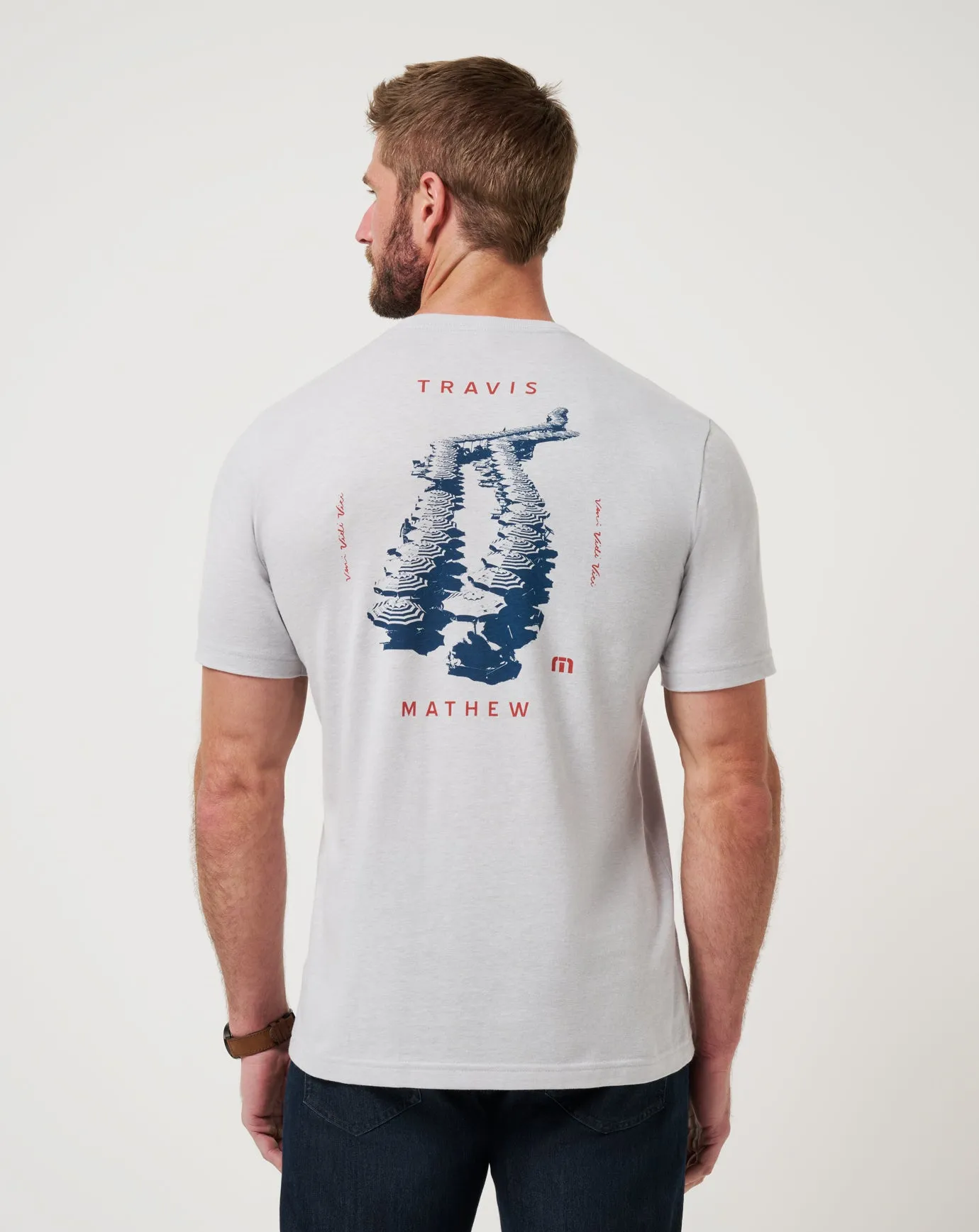 Ribbed Collar Trim Travel Diary Tee