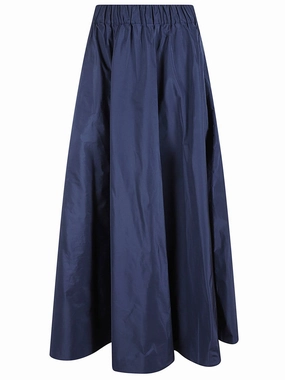 Voluminous High-Waisted Maxi Skirt With Smooth Finish Designer Label