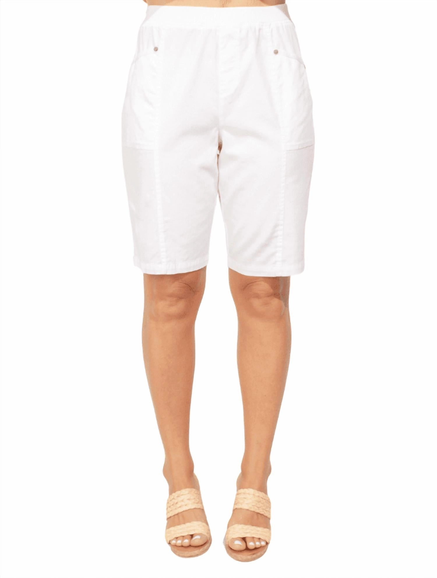 Women's Seaside Short In White Cross Ventilation Channels Lightweight Fabric
