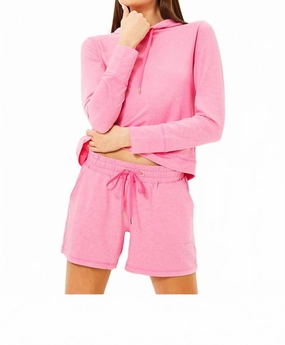 Ventilated Panels sophisticated appearance Lillabeth Shorts In Heathered  Confetti Pink