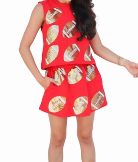 warm weather Designer Style Scattered Football Skort