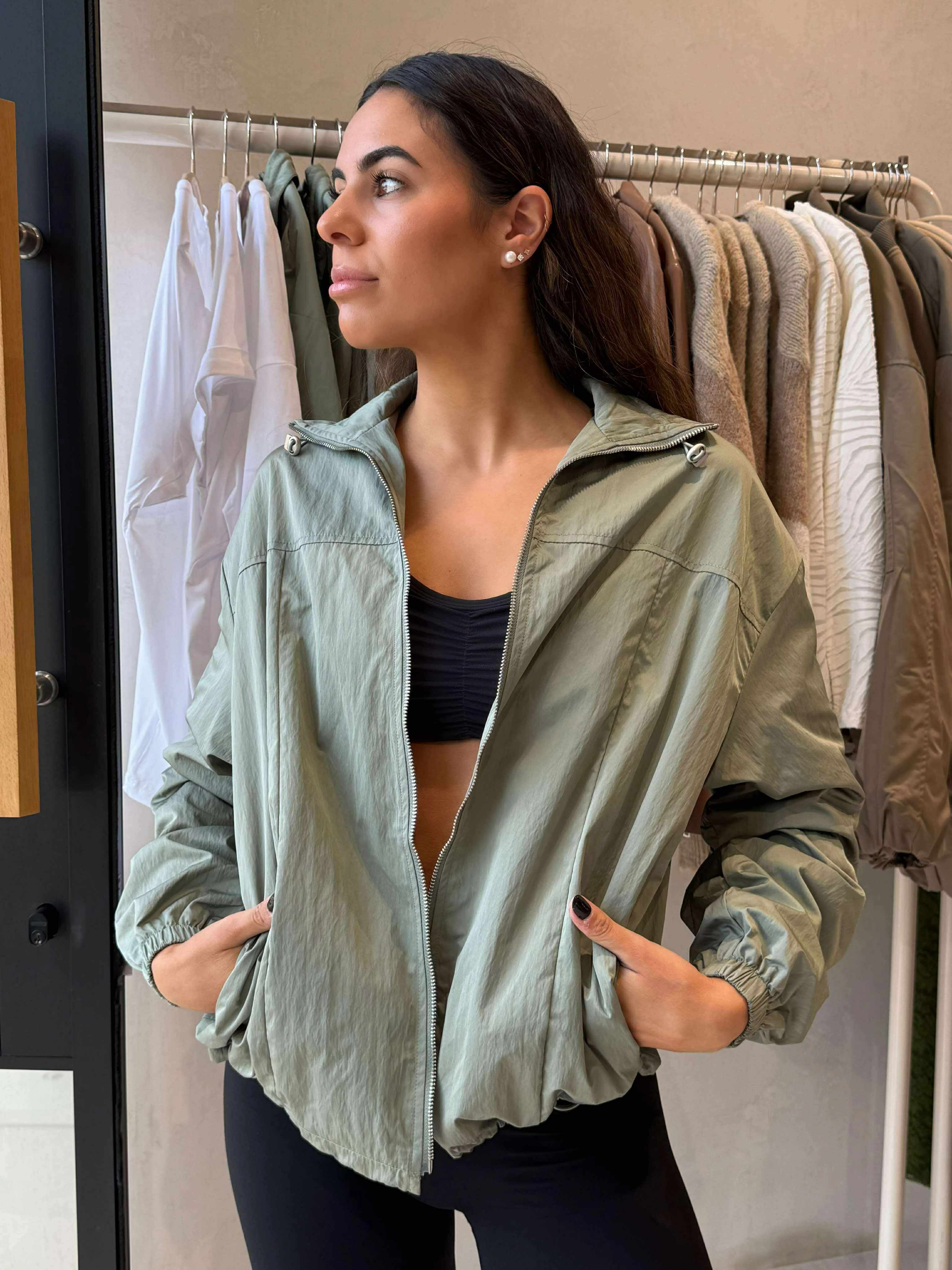 TRIXIE JACKET - SAGE DoubleLayeredEdges