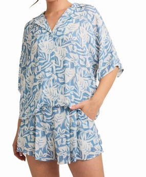 Tropical Blue Short Set In Light Blue Everyday Basic Weightless Travel Design