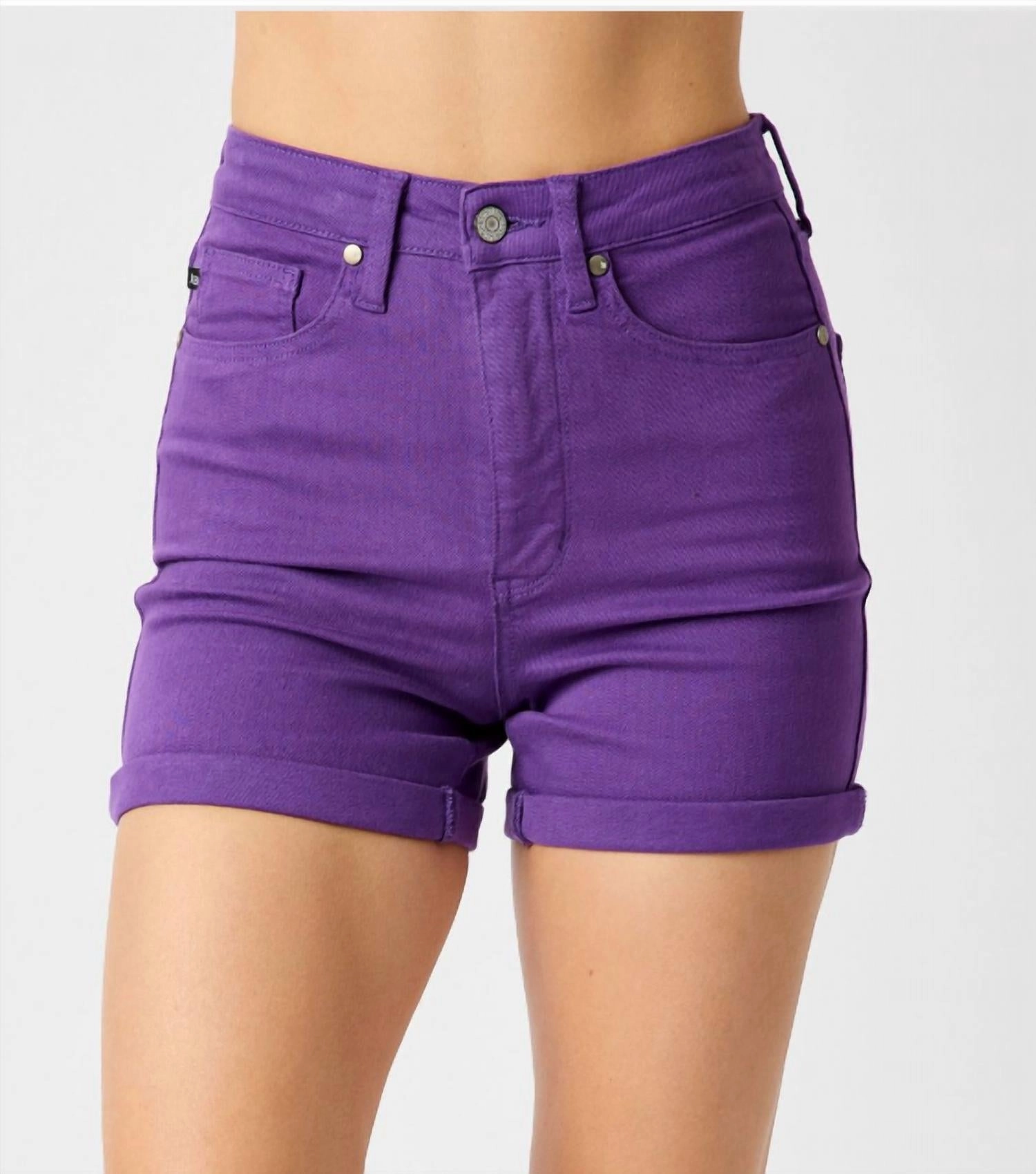 Tight Fit Semi-formal Tummy Control Shorts In Purple