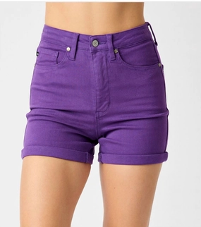 Tight Fit Semi-formal Tummy Control Shorts In Purple