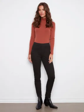 No Sagging Base Layer Twill Pull-On Pants - Black