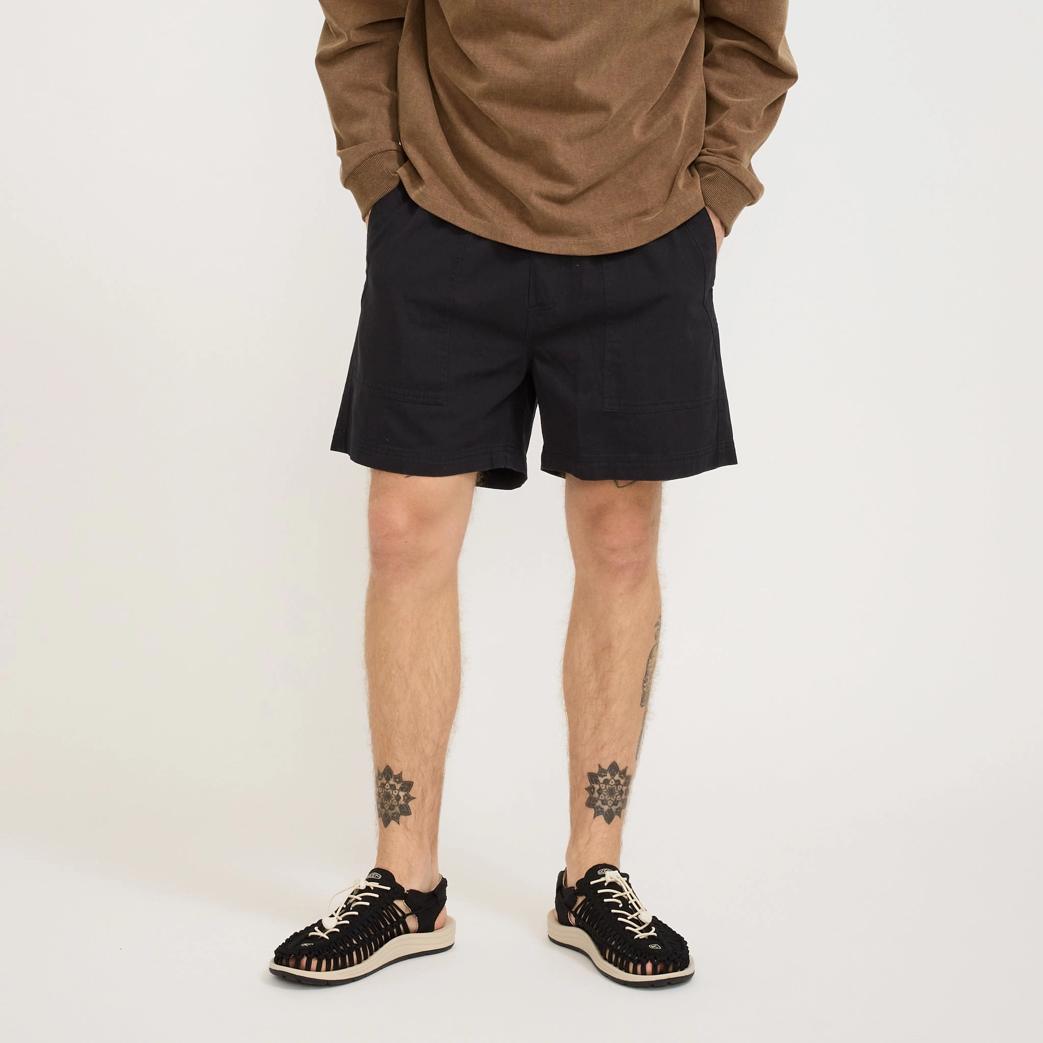 Twill Shorts Black Machine-washable Fit Design