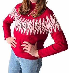 Sunburst Fair Isle Raglan In Ruby Everyday Layer