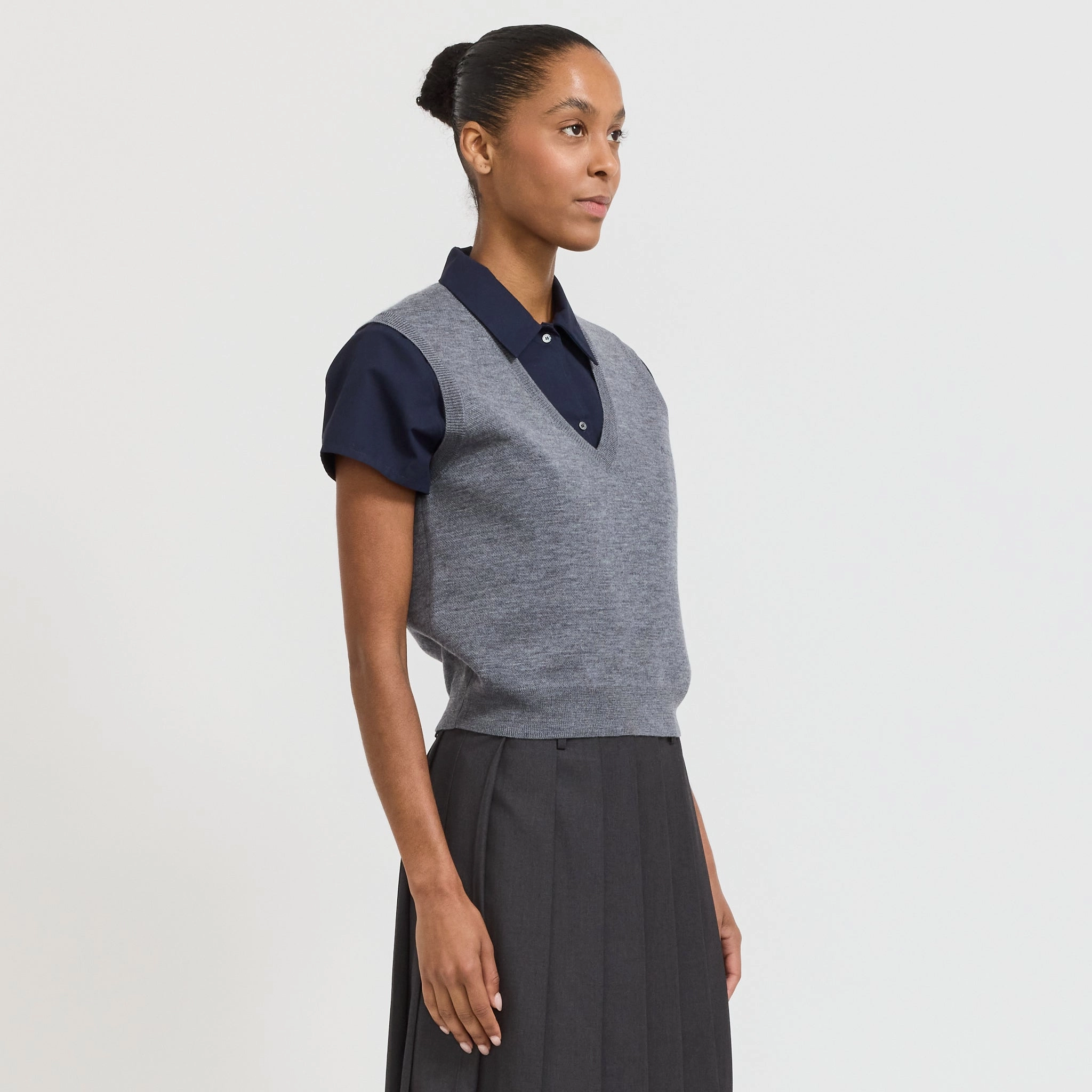 Non Irritating Seams Lise Vest Heathered Grey