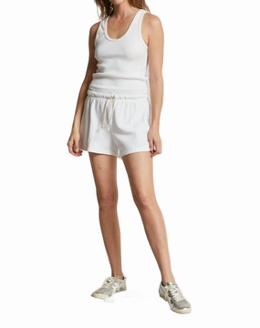 Layla Sweatshort In White mesh ventilation Layered Protection System
