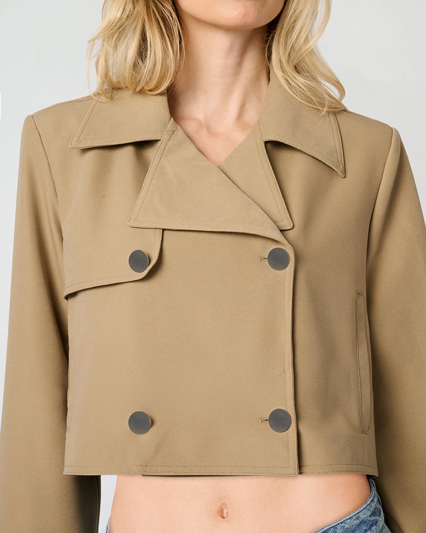 Temperature Regulating Tech Cropped Trench Coat