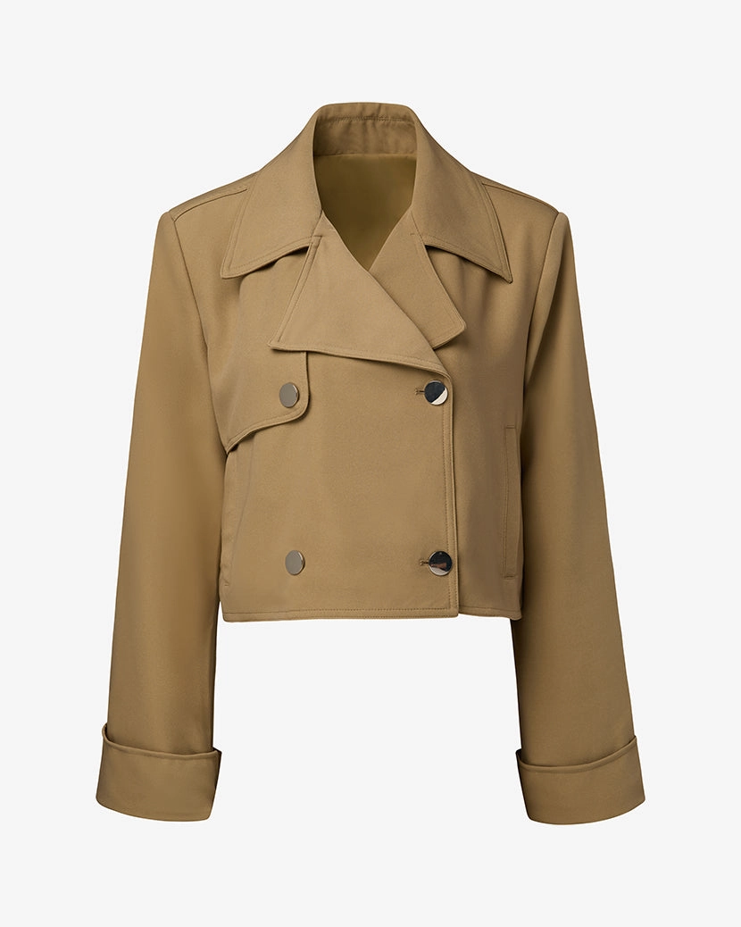 Weekend Chill Style Cropped Trench Coat