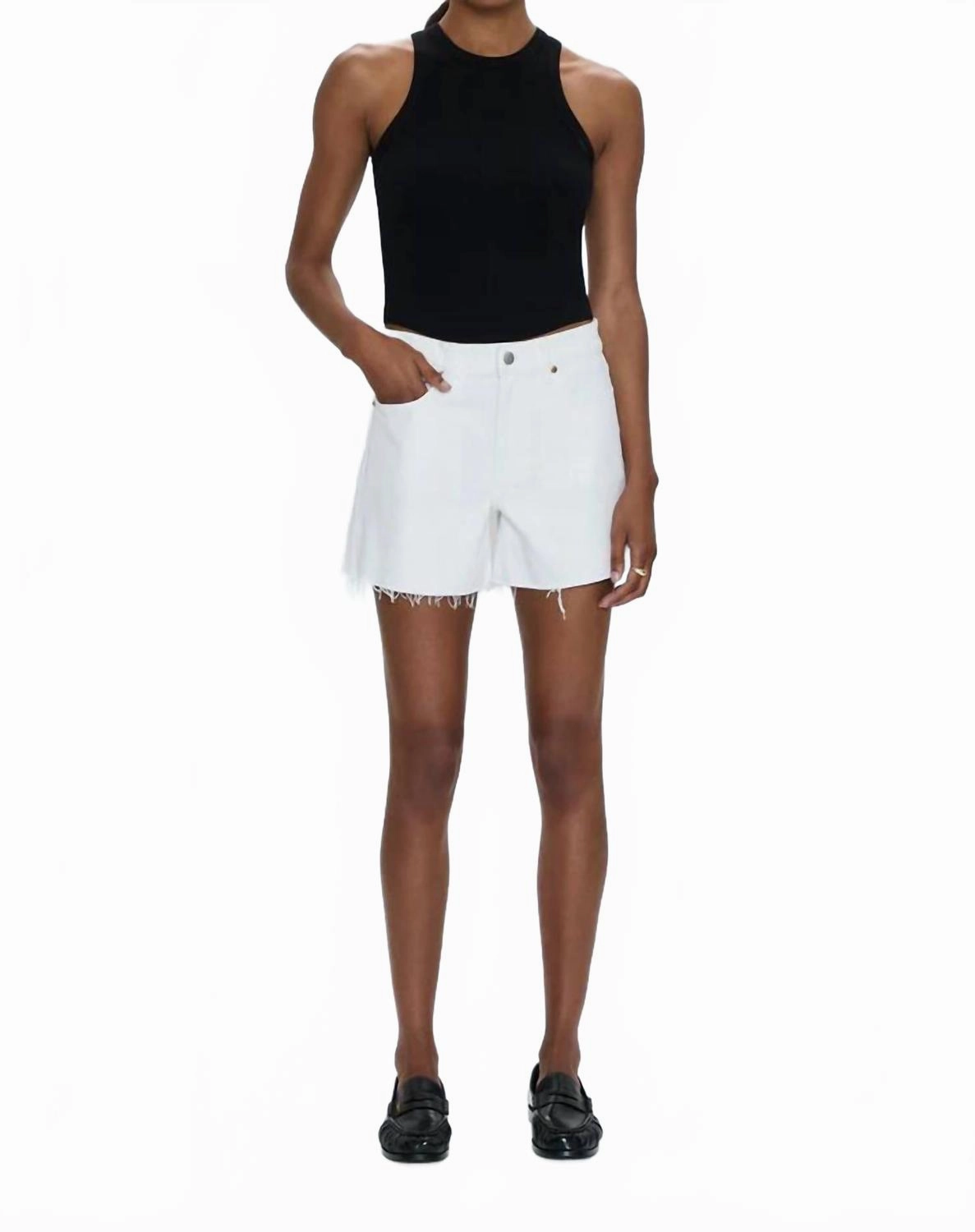 Trendy Vibe boots Kennedy Relaxed Cut Off Short In White