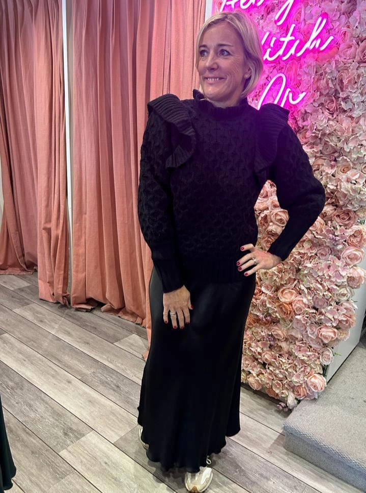 Voy 9298 Silky Skirt - Black Active Look